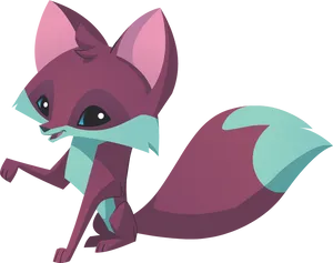 Animated Smiling Fox Character PNG image