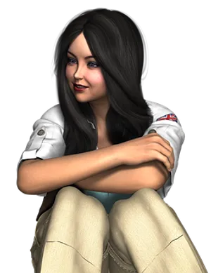 Animated Smiling Girl Portrait