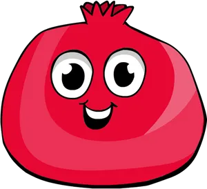 Animated Smiling Pomegranate Cartoon PNG image