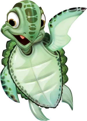 Animated Smiling Sea Turtle PNG image