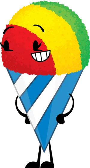 Animated Smiling Snow Cone Character PNG image