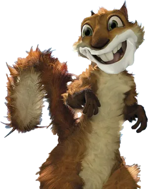 Animated Smiling Squirrel Character PNG image