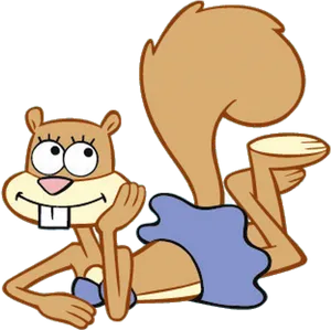 Animated Smiling Squirrel Lying Down.png PNG