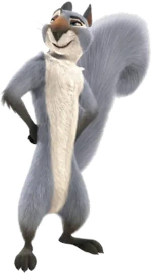 Animated Smiling Squirrel Standing PNG