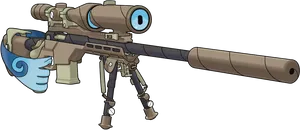 Animated Sniper Rifle Character PNG image