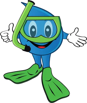 Animated Snorkeling Character PNG