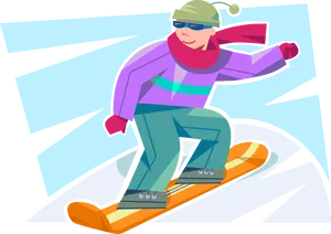 Animated Snowboarder Action