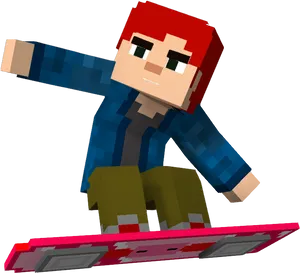 Animated Snowboarder Action Pose