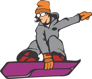 Animated Snowboarder Action Pose