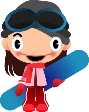 Animated Snowboarder Character PNG image