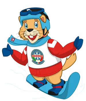 Animated Snowboarding Mascot