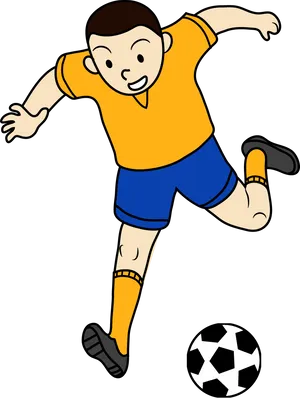 Animated Soccer Player Kicking Ball PNG image