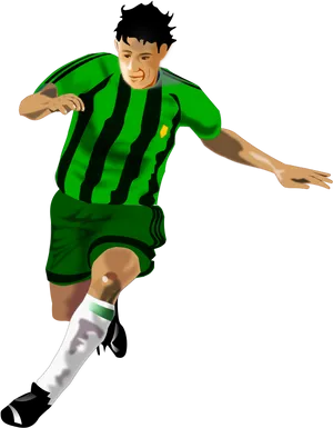 Animated Soccer Playerin Action PNG