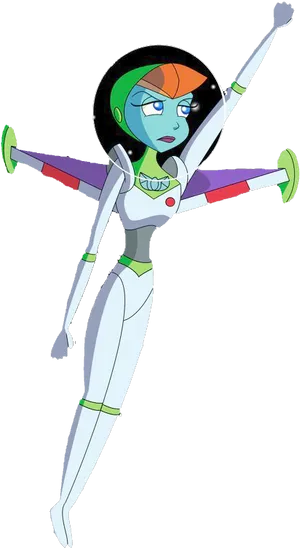 Animated Space Ranger Female Character PNG image