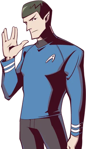 Animated Spock Vulcan Salute PNG image