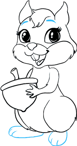 Animated Squirrel Holding Acorn PNG