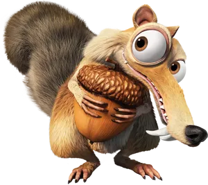 Animated Squirrel Holding Acorn
