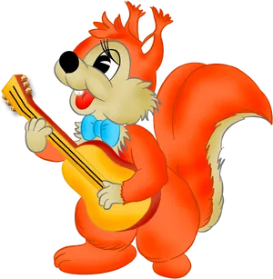Animated Squirrel Playing Guitar