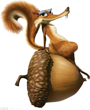 Animated Squirrel With Acorn.png
