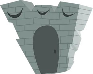 Animated Stone Face Door Design PNG image