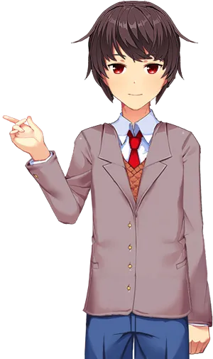 Animated Student Pointing Gesture PNG image