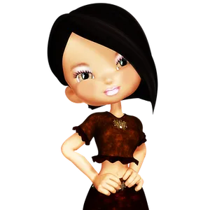 Animated Stylish Girl Character