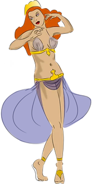 Animated Sultry Pose Female Character