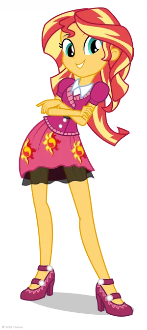 Animated Sunset Shimmer Character Pose PNG image