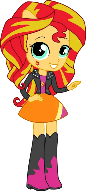 Animated Sunset Shimmer Equestria Girls Character PNG image