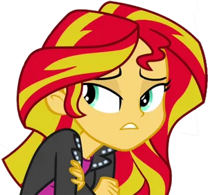 Animated Sunset Shimmer Expression.png PNG