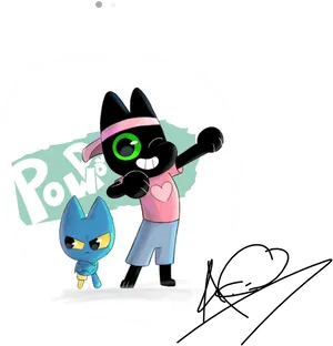 Animated Superhero Cats Pose PNG image