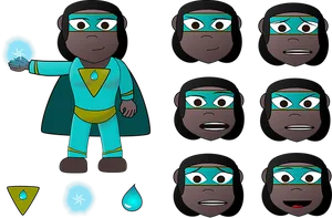 Animated Superhero Character Expressions