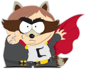 Animated Superhero Raccoon Character PNG image