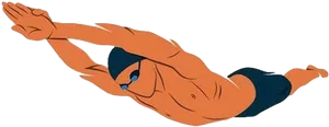Animated Swimmer Diving Technique PNG image