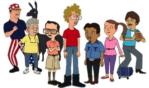 Animated T V Show Characters Lineup PNG image