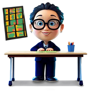 Animated Teacher Character PNG Gjl