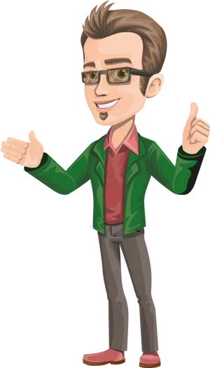 Animated Teacher Giving Thumbs Up PNG image