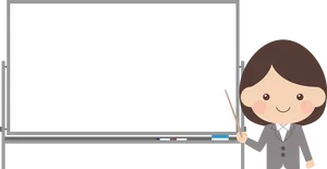 Animated Teacher Whiteboard Presentation PNG image