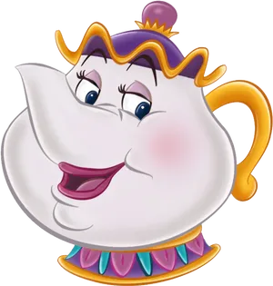 Animated Teapot Character PNG image