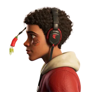 Animated Teen With Headphones PNG