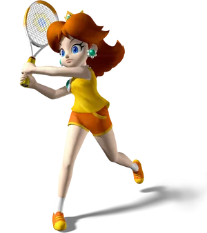 Animated Tennis Player Action Pose PNG image
