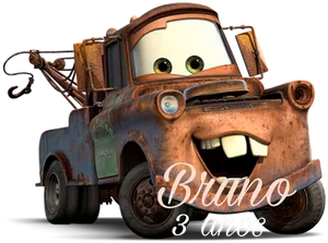 Animated Tow Truck Birthday Celebration PNG image