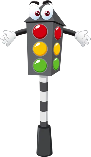 Animated Traffic Light Character PNG image