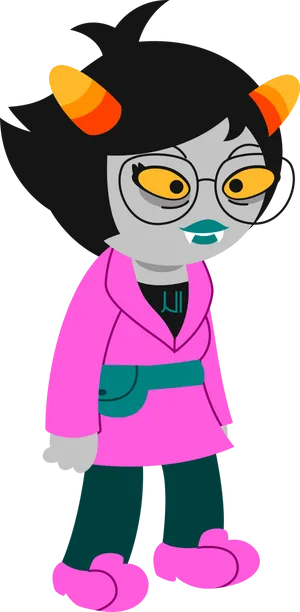 Animated Troll Characterin Pink Coat