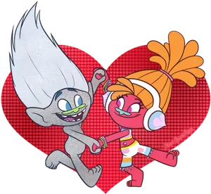 Animated Trolls Love Heart