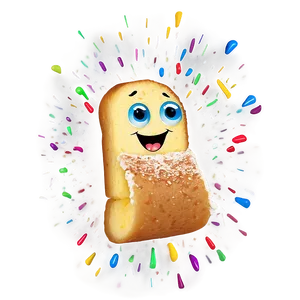 Animated Twinkie Character Sprinkles Background PNG