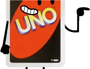 Animated Uno Card Character PNG image