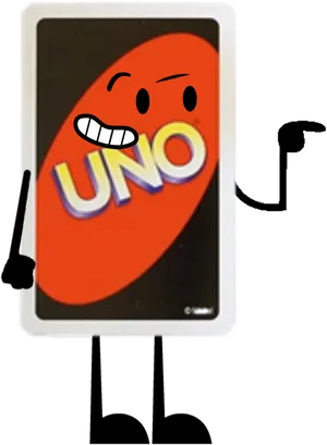 Animated Uno Card Character PNG image