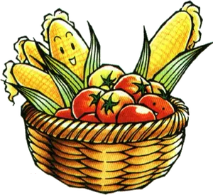 Animated Vegetable Basket PNG image