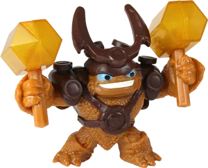 Animated Viking Figure With Hammers PNG